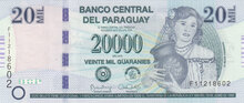 PARAGUAY P.238a - 20.000 Guaranies 2015 UNC