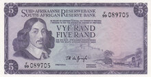 SOUTH AFRICA P.112b - 5 Rand ND 1967-74 AU