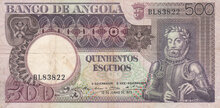 ANGOLA P.107 - 500 Escudos 1973 VF