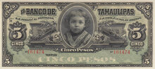 MEXICO P.S.429r - 5 Pesos ND 1912-44 UNC