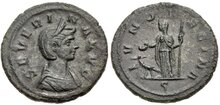 Severina. Augusta, AD 270-275. Æ As 26mm, 8.51 g. Rome