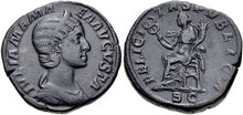 Julia Mamaea. Augusta, AD 222-235. Æ Sestertius 30mm, 23.35 g. Rome