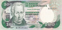 COLOMBIA P.429d - 200 Pesos 1991 UNC