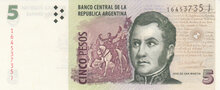 ARGENTINA P.353d - 5 Pesos ND 2003 UNC