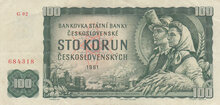 CZECHOSLOVAKIA P.91c - 100 Korun 1961 (1990-92) VF