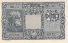 ITALY P.32c - 10 Lire 1944 XF