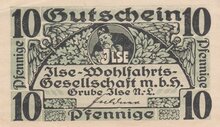 BRANDENBURG M.487.1-3/5 - 10 Pfennig Grube Ilse XF