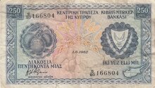 CYPRUS P.41c - 250 Mils 1982 Fine