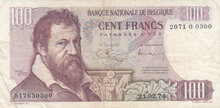 BELGIUM P.134b - 100 Francs 1974 aVF