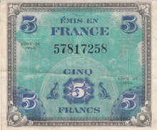 FRANCE P.115a - 5 Francs 1944 XF