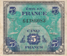 FRANCE P.115a - 5 Francs 1944 VF