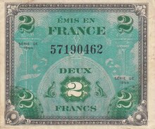 FRANCE P.114a - 2 Francs 1944 VF