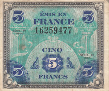 FRANCE P.115a - 5 Francs 1944 VF
