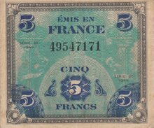 FRANCE P.115a - 5 Francs 1944 VF