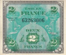 FRANCE P.114a - 2 Francs 1944 XF