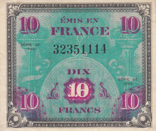 FRANCE P.116a - 10 Francs 1944 XF
