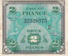 FRANCE P.114a - 2 Francs 1944 XF