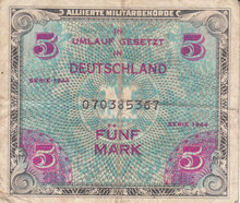 GERMANY P.193a - 5 Mark 1944 Fine