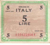 ITALY M.12a - 5 Lire 1943 XF