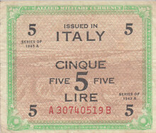 ITALY M.12a - 5 Lire 1943 Fine/VF