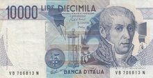ITALY P.112a - 10.000 Lire ND 1984 Fine