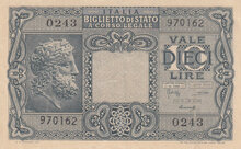 ITALY P.32b - 10 Lire 1944 XF