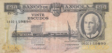 ANGOLA P.92 - 20 Escudos 1962 VF Stained
