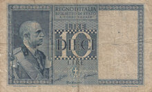 ITALY P.25a - 10 Lire 1935 Fine