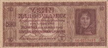 UKRAINE P.52 - 10 Karbowanez 1942 VG