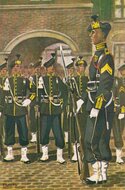 MILITAIR - Garderegiment Jagers. Ceremoniële tenue Sergeant der 1ste klasse, Korporaal en Jagers