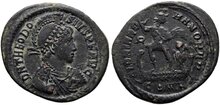 Theodosius I. AD 379-395. Æ 25mm, 4.41 g. Constantinople
