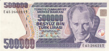 TURKEY P.208c - 500.000 Lira L.1970 (1993) UNC