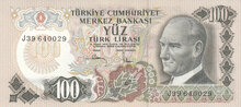 TURKEY P.189c - 100 Lira L.1970 (1983) UNC