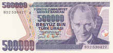 TURKEY P.212 - 500.000 Lira L.1970 (1998) UNC