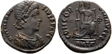 Theodosius I. AD 379-395. Æ 18mm, 2.60 g. Antioch Constantinopolis