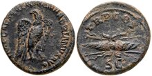 Hadrian. AD 117-138. Æ Quadrans 17mm, 3.11 g. Rome Eagle