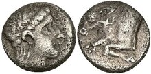 Caria, Uncertain. Circa 380-340 BC. AR Diobol 10mm, 1.26 g. Bull
