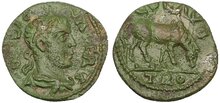 Troas, Alexandria Troas. Valerian I. AD 253-260. Æ 20mm, 3.40 g. Horse