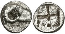 Troas, Kebren. 5th century BC. AR Obol 9mm, 0.82 g. Ram
