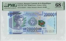 GUINEA-P.50a-20000-Francs-2015-PMG-68-EPQ-TOP-POP