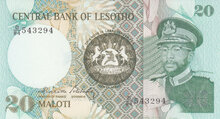 LESOTHO P.6b - 20 Maloti 1984 UNC