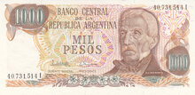 ARGENTINA P.304c - 1000 Pesos ND 1976-83 UNC