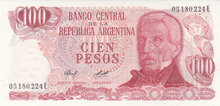 ARGENTINA P.302b - 100 Pesos ND 1976-78 UNC