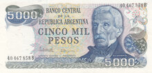 ARGENTINA P.305b - 5000 Pesos ND 1977-83 UNC