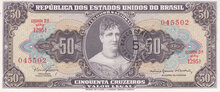 BRAZIL P.184a - 5 Centavos on 50 Cruzeiros ND 1966-67 UNC