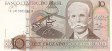 BRAZIL P.209b - 10 Cruzados ND 1987 UNC