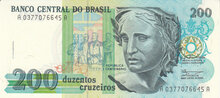 BRAZIL P.229 - 200 Cruzeiros ND 1990 UNC