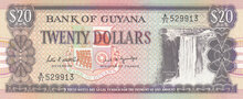 GUYANA P.27 - 20 Dollars ND 1989 UNC