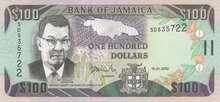 JAMAICA P.80b - 100 Dollars 2002 UNC