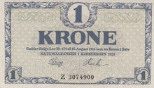 DENMARK P.12f - 1 Krone 1921 UNC